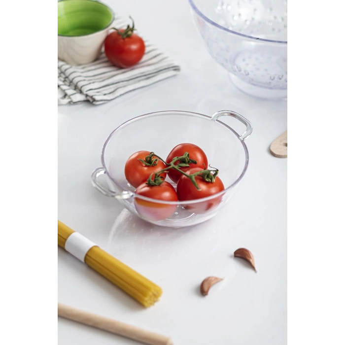 Akrilik Şeffaf Mini Pirinç Süzgeçi & Bakliyat Süzgeçi (3 Su Bardağı Ölçülü)
