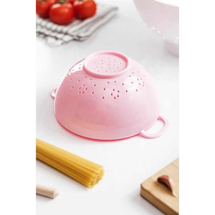Akrilik Soft Pembe Mini Pirinç Süzgeçi & Bakliyat Süzgeçi (3 SU BARDAĞI ÖLÇÜLÜ)