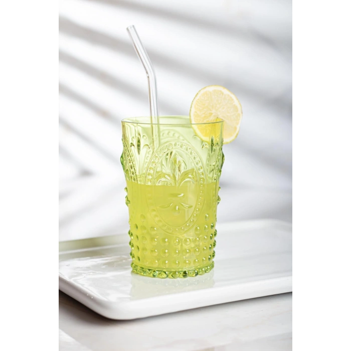 Akrilik Yeşil Tekli Kısa Bardak & Su Meşrubat Kahve Yanı Bardağı 400 ml ( Cam Değildir )