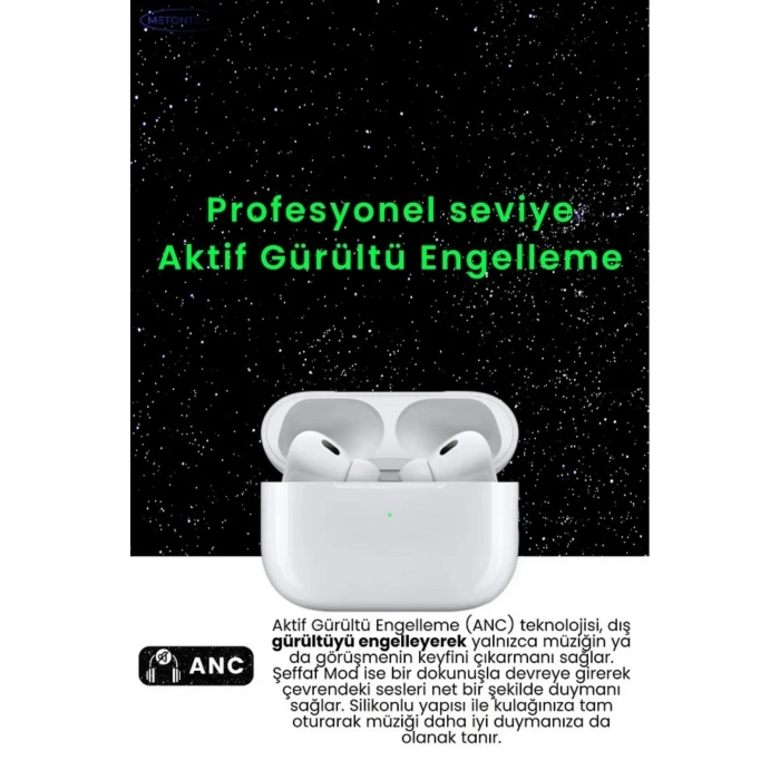 Aktif Gürültü Önlemeli (ANC) Pro TWS Bluetooth Kulaklık, Şeffaf Mod ve Gelişmiş Özellikler