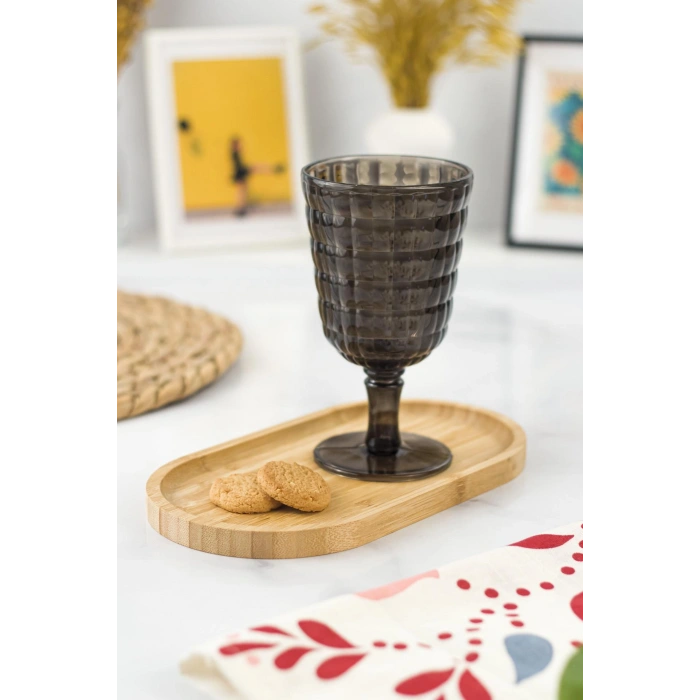 Allegra Füme Kadeh Bardak - 450 ml Tekli Akrilik Malzeme - Cam Değildir Kırılmaya Dayanıklı