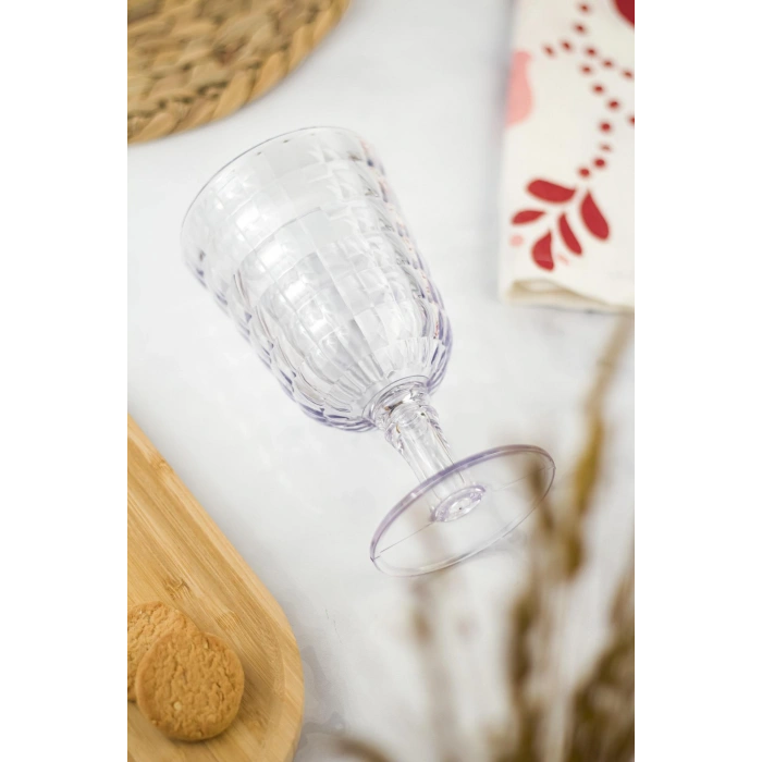 Allegra Şeffaf 6’lı Kadeh Bardak Seti 750 ml Akrilik Malzeme - Cam Değildir Kırılmaya Dayanıklı