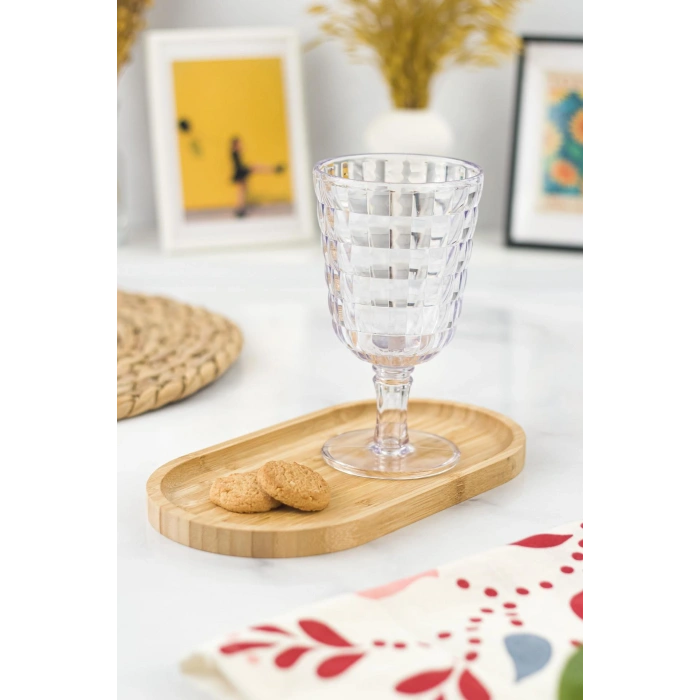 Allegra  Şeffaf Kadeh Bardak - 450 ml Tekli Akrilik Malzeme - Cam Değildir Kırılmaya Dayanıklı