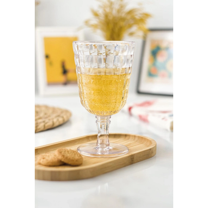Allegra  Şeffaf Kadeh Bardak - 450 ml Tekli Akrilik Malzeme - Cam Değildir Kırılmaya Dayanıklı