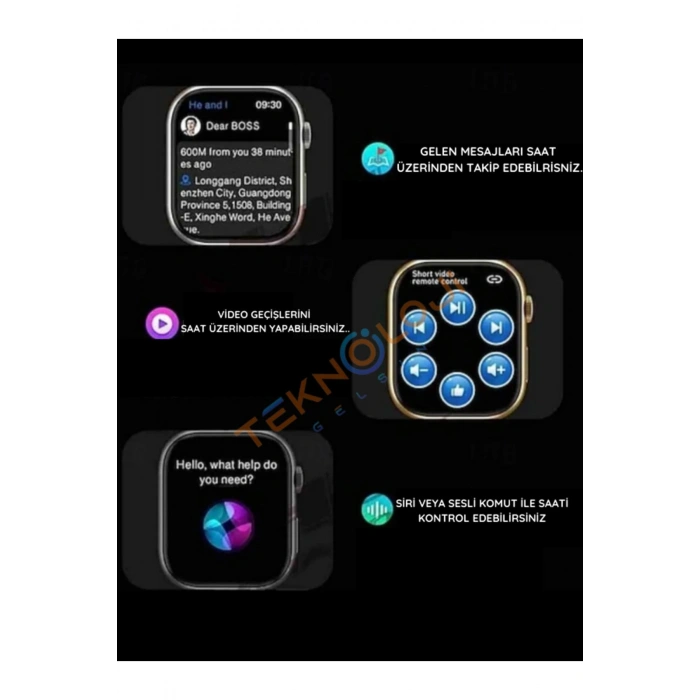 AMOLED ekranlı, sesli görüşme ve sağlık takip özelliklerine sahip, şık tasarımlı bir akıllı saat.