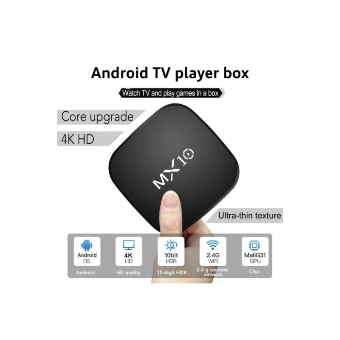 Android 13 İşletim Sistemli 4K Ultra HD TV Box, 4GB Hafıza, WiFi ve Ethernet Bağlantılı