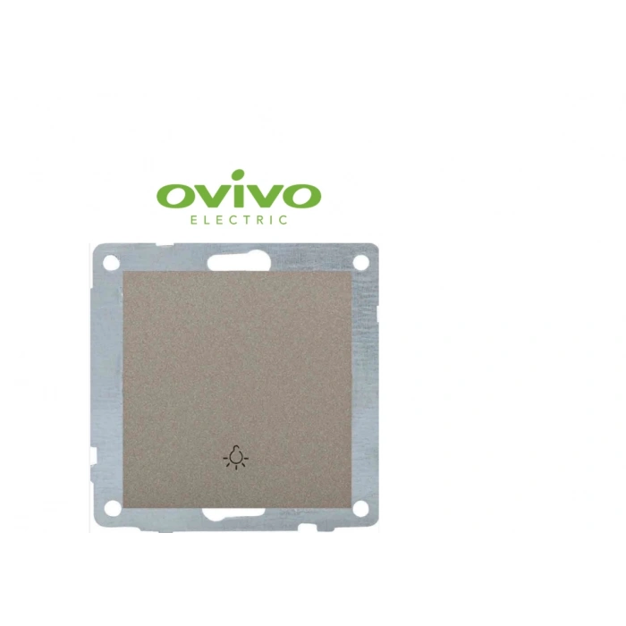 Antrasit Zil Butonu Light Çerçevesiz Grano - Priz ve Anahtar İçin Uyumlu Çerçeve
