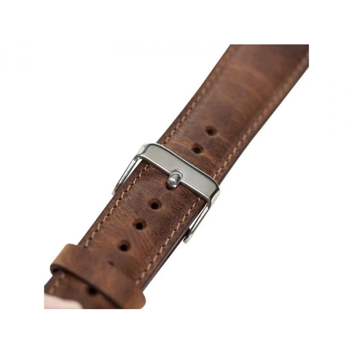 Apple Watch Uyumlu Deri Kordon 42-44-45mm G2 Kahverengi