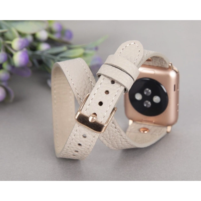 Apple Watch Uyumlu Deri Kordon 42-44-45mm Slim DTRT ERC3