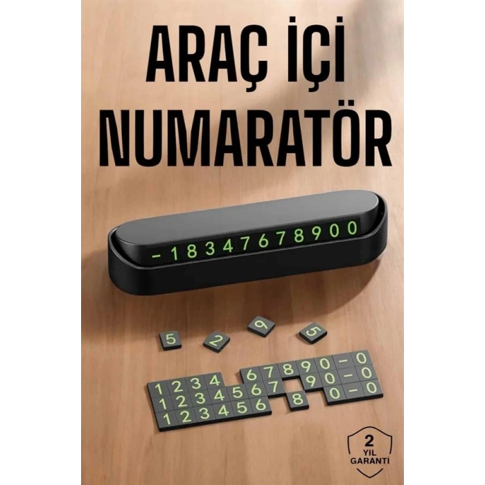 Araç İçi Numaratör Numaralık Torpido Üstü Açılır Kapanır Telefon Numarası Bırakma