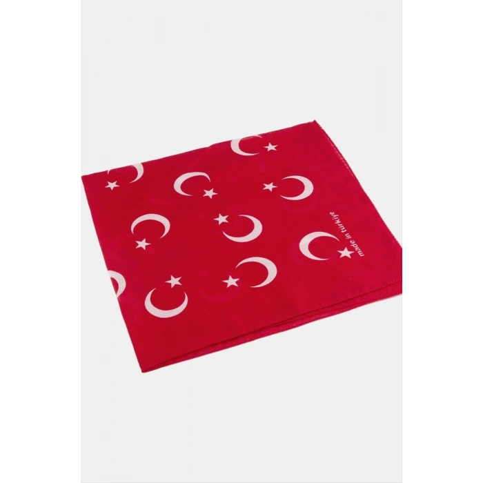 Ay Yıldız Desenli Bandana 50*50