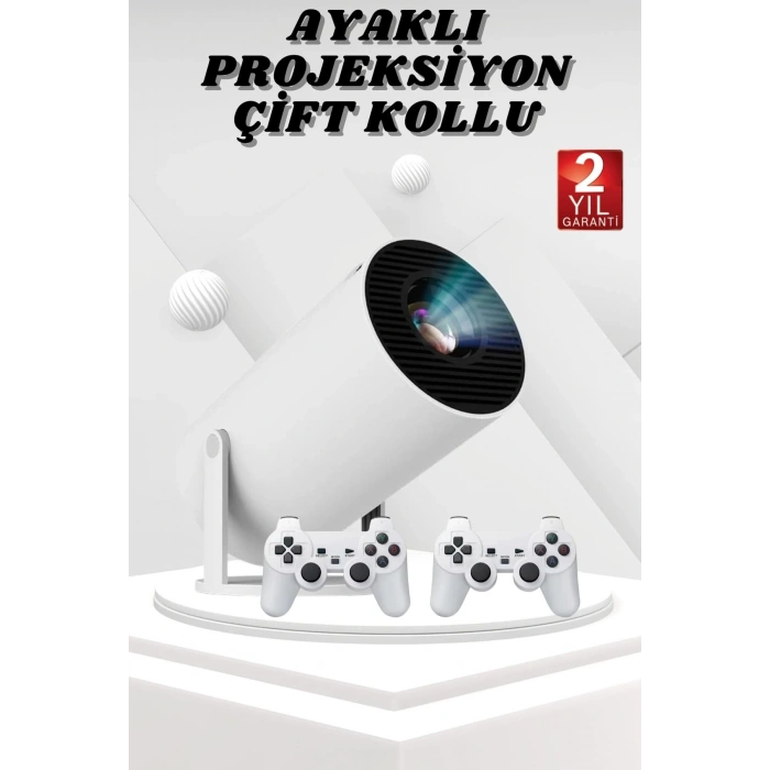 Ayaklı Oyun Projeksiyonu Çift Kollu Taşınabilir Sinema Projektörü