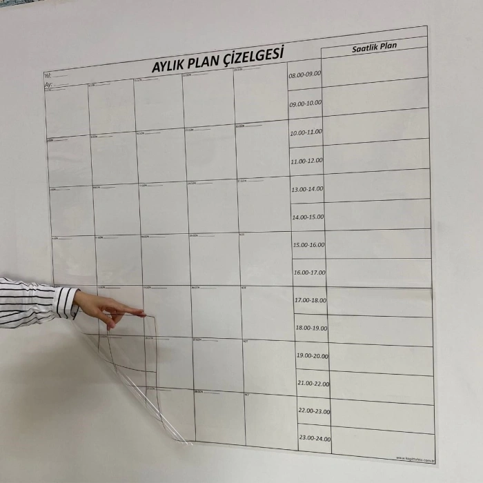 Aylık Planlayıcı Manyetik Duvar Stickerı Takvim Plan Çizelgesi