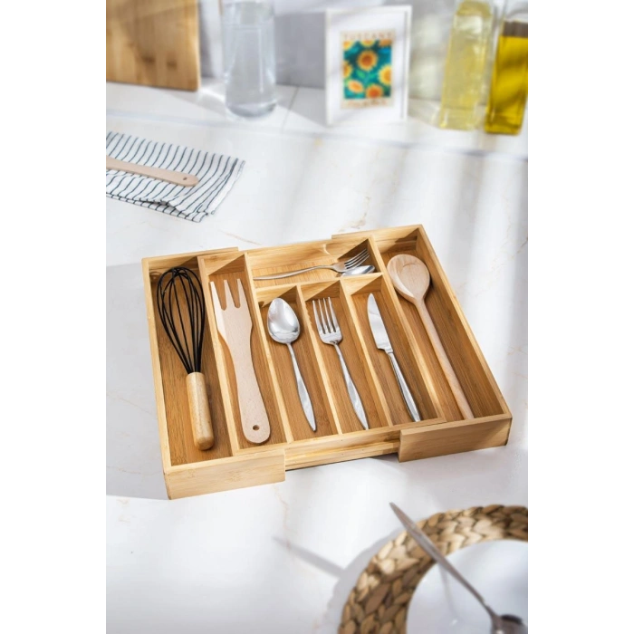Bambu Ayarlanabilir Çekmece içi Kaşıklık & Çekmece İçi Organizer  (25*35*5 / 39*35*5)