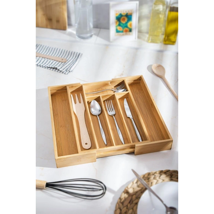 Bambu Ayarlanabilir Çekmece içi Kaşıklık & Çekmece İçi Organizer  (25*35*5 / 39*35*5)
