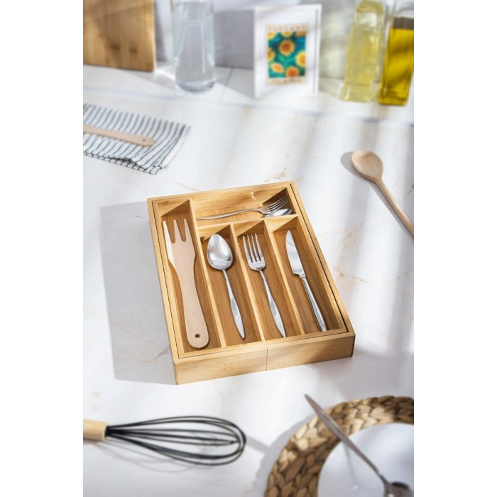 Bambu Ayarlanabilir Çekmece içi Kaşıklık & Çekmece İçi Organizer  (25*35*5 / 39*35*5)