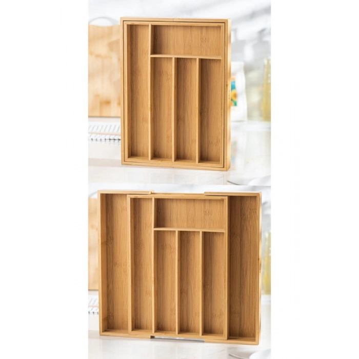Bambu Ayarlanabilir Çekmece içi Kaşıklık & Çekmece İçi Organizer  (25*35*5 / 39*35*5)