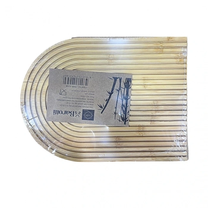 Bambu Oval Çizgili Sunumluk