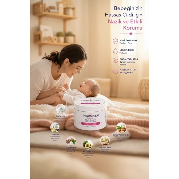 Bebek Pişik Kremi Çinko Oksit ve Lanolin İçerikli Bariyer Krem Yoğun Onarıcı Cilt Bakım Kremi