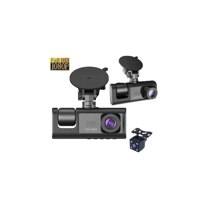 Black Box Traffic Recorder 3 Kameralı Araç Kamerası Geri Görüş Destekli Gece Görüşlü