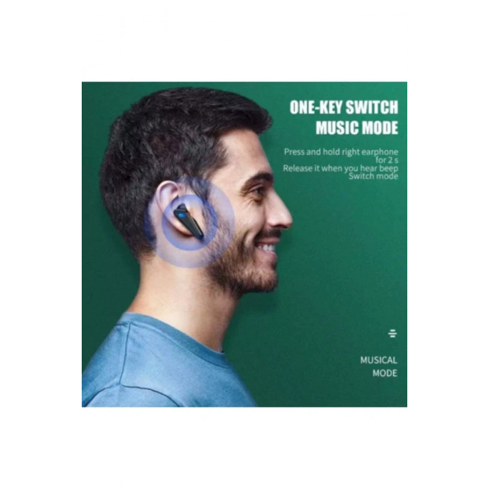 Bluetooth 5.0 Kulak İçi Oyuncu Kulaklığı, Mikrofon ve RGB Aydınlatmalı Siyah Tasarım