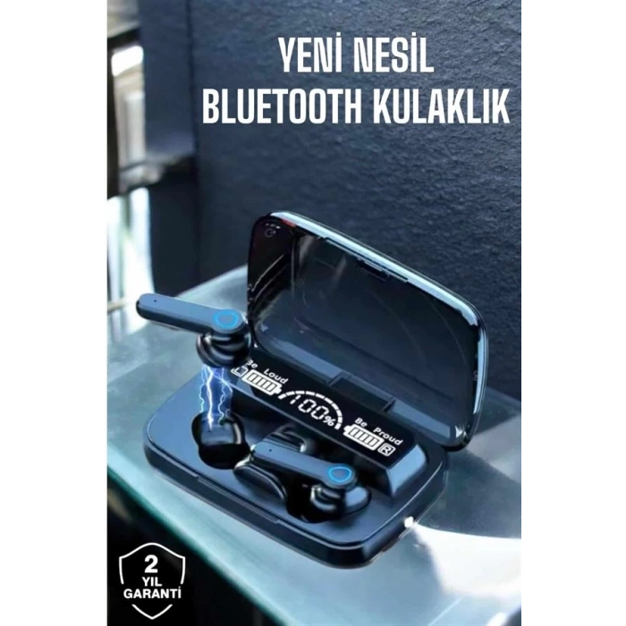 Bluetooth Kulaklık Powerbankli Dijital Göstergeli Dokunmatik Kontrol