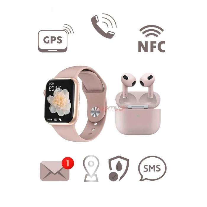Bluetooth Özellikli Akıllı Saat - Nabız, Uyku Takibi, GPS ve Suya Dayanıklı Spor Modeli