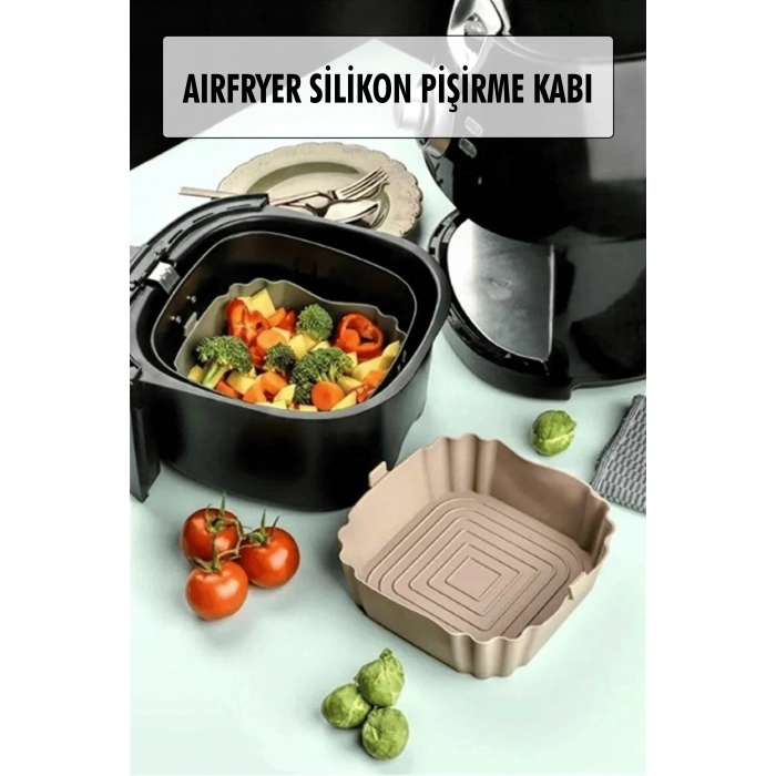 Bütün Airfryerlere Uyumlu Vizon Silikon Pişirme Kabı