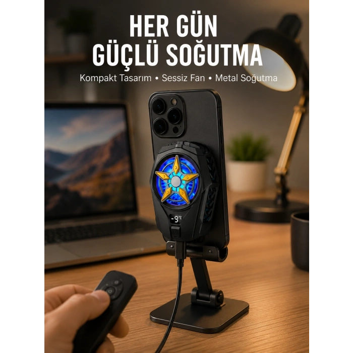 Cep Telefonu Radyatörü – Type-C, 2 Vitesli, Sessiz Soğutma Fanı Yeni Nesil