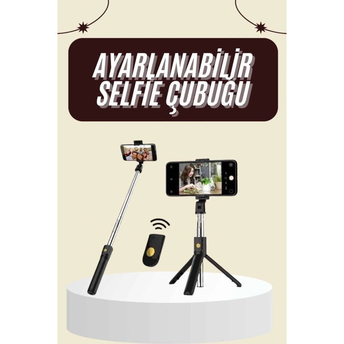 Cep Telefonu Tripod Standı Manyetik Selfie Sopa Bluetooth Uzaktan Kumandalı