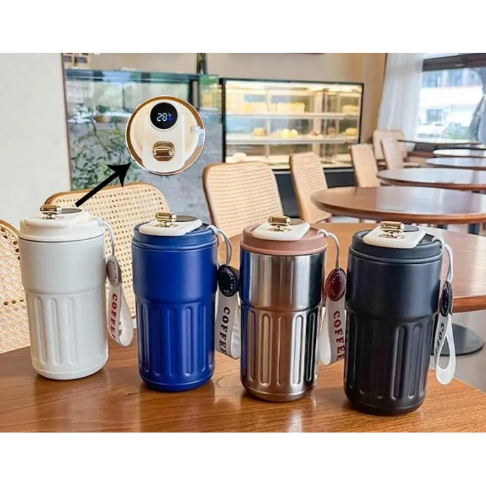 Charm Detaylı Ve Derece Göstergeli Vakumlu Mug Termos Bardak 480 ml