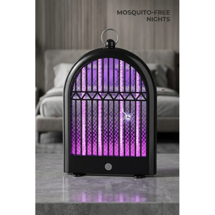 Dekoratif Sivrisinek Tuzağı Şarjlı Sinek Savar Lamba Mor Işıklı Gece Lambası Modeli