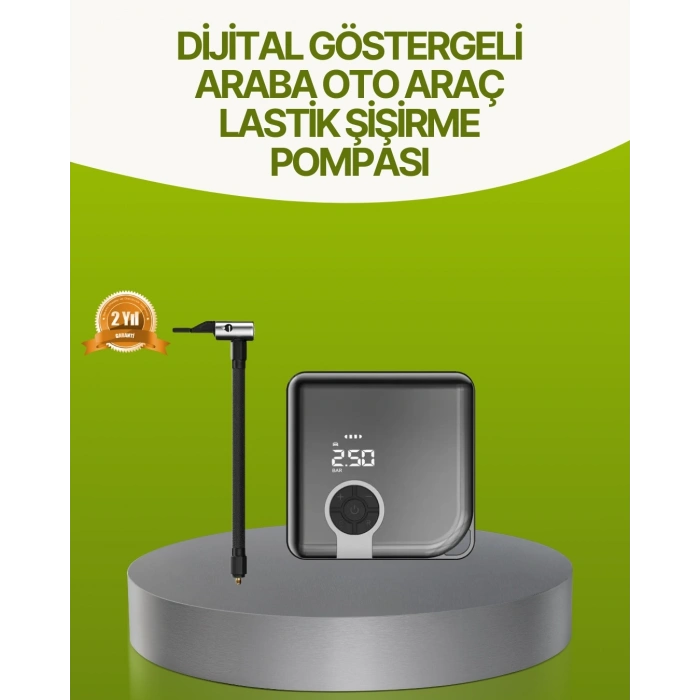 Dijital Ekranlı Taşınabilir Akıllı Araç Hava Kompresörü