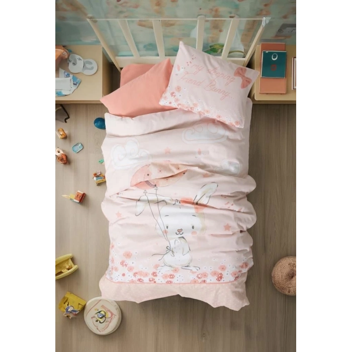 Eco Lounge Bebek Nevresim Takımı Rapeti Somon