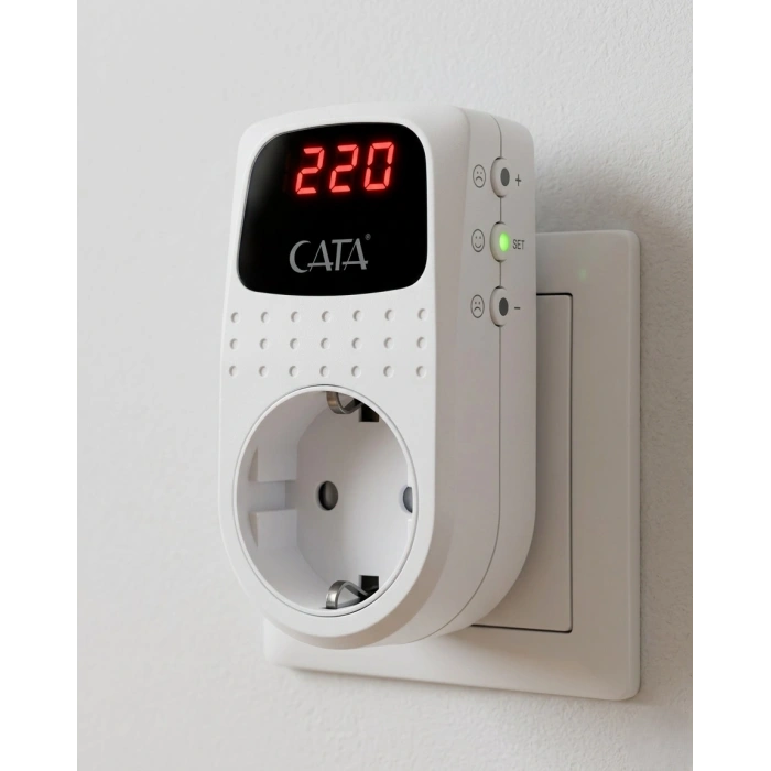 Eco Lounge CATA CT 9187 Dijital Göstergeli Akım Korumalı Priz 150-280V 4000W