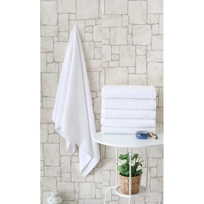 Eco Lounge Otel Tipi 6lı 70x140 Banyo Havlusu Beyaz