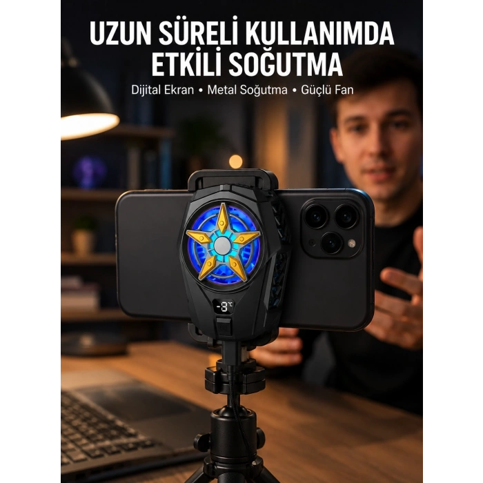 Ergonomik Telefon Soğutucu – 2 Hız Ayarı, Hafif ve Taşınabilir Yeni Nesil