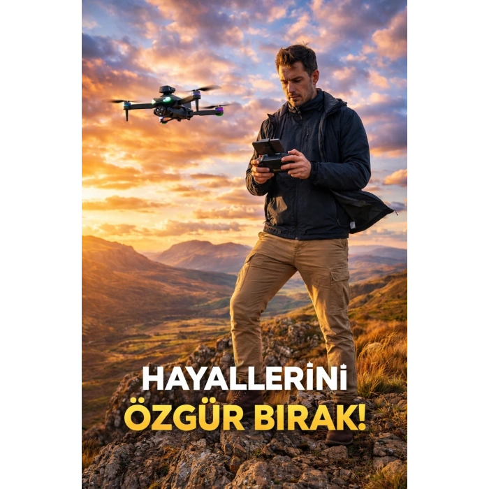Full HD Görüntü Akıllı Geri Dönüş Özellikli 1000 Metre Menzilli Ekranlı Drone Kumandası