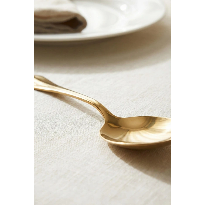 Gold Büyük Boy Paslanmaz Çelik Servis Kaşığı & Profesyonel Sunum Gereci 25 cm