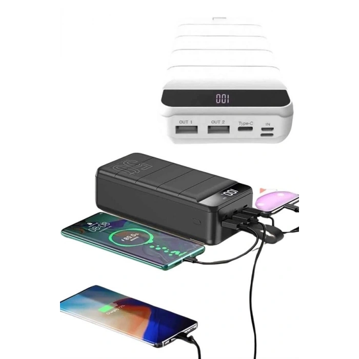 Hızlı Taşınabilir 50.000 Mah Powerbank Led Ekran Android ve İOS Uyumlu