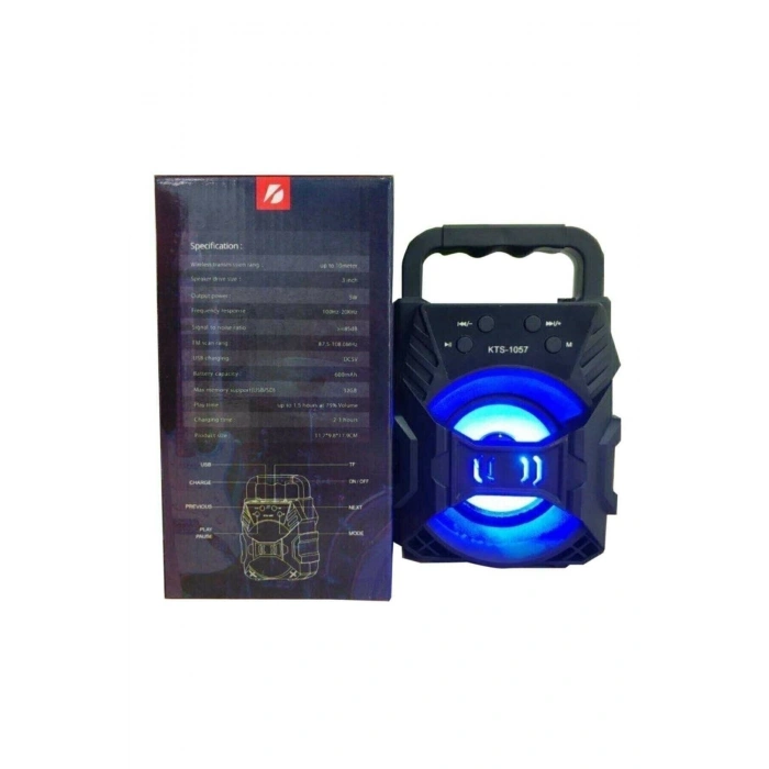 Işıklı Bluetooth Hoparlör, Taşınabilir Kablosuz Ses Sistemi, Suya Dayanıklı ve Radyolu