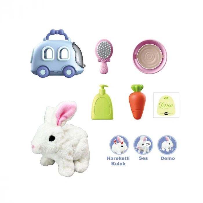 JND-6800 Taşıma Araba Çantalı Hareketli Pilli Tavşan Set -Eco Lounge