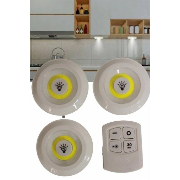 Kablosuz Pilli Işıldak  Masa Lambası Mutfak Tezgah Altı Banyo Dolabı Dolap İçi