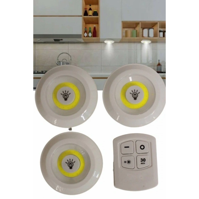 Kablosuz Pilli Işıldak  Masa Lambası Mutfak Tezgah Altı Banyo Dolabı Dolap İçi