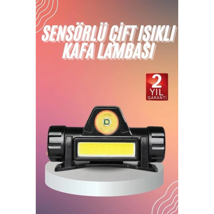 Kafa Lambası Çalışma Işığı Kafa Feneri Şarjlı Mıknatıslı Fenerli