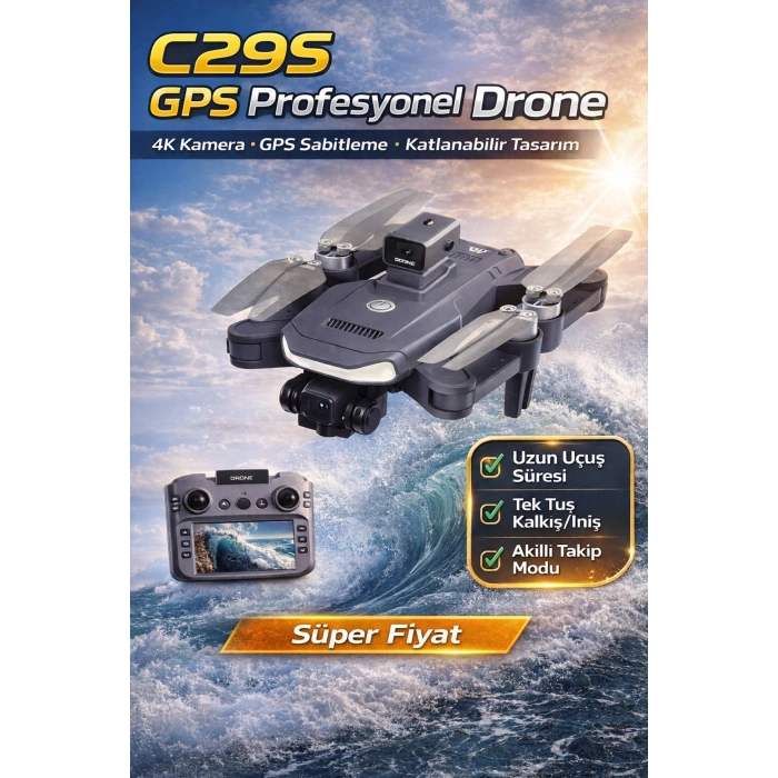 Katlanabilir GPS Drone ile 4K Kalitesinde Havadan Görüntü Alın ve Akıllı Takip Modunu Kullanın