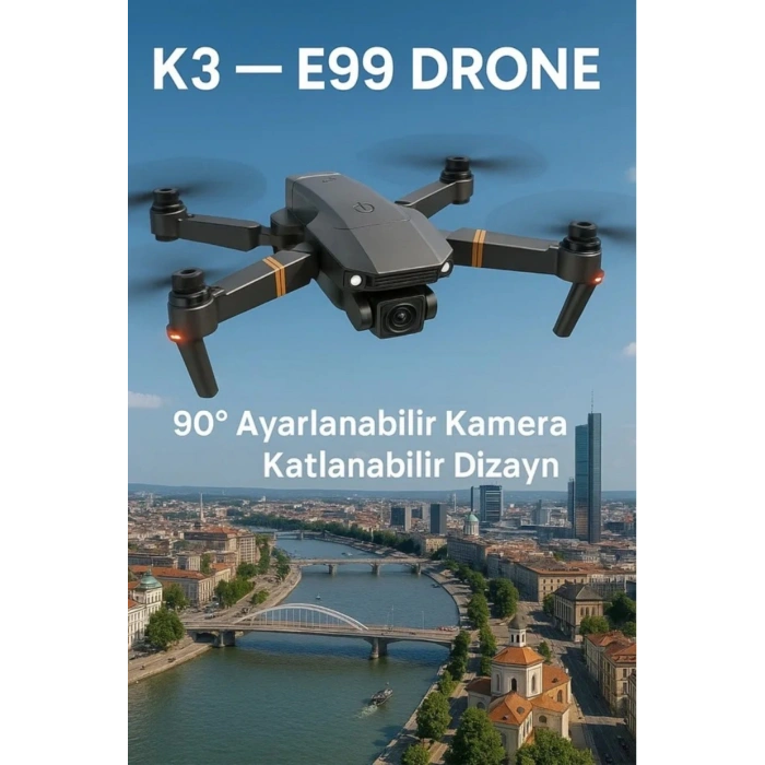 Katlanabilir HD Kameralı Drone, 500-1000 Metre Uçuş Mesafeli ve Ekstra Bataryalı