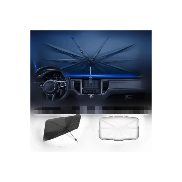 Katlanabilir Oto Güneşlik Şemsiye 75x140 cm UV Korumalı Ön Cam Gölgelik Aksesuarı