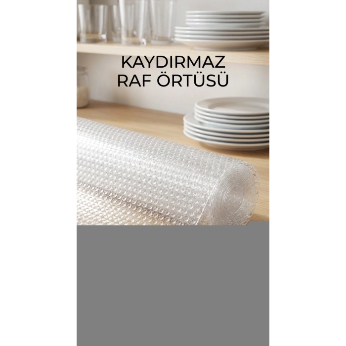 Kaydırmaz Şeffaf Pvc Raflık Çekmece Örtüsü 45x300 cm Dolap İçi Koruyucu