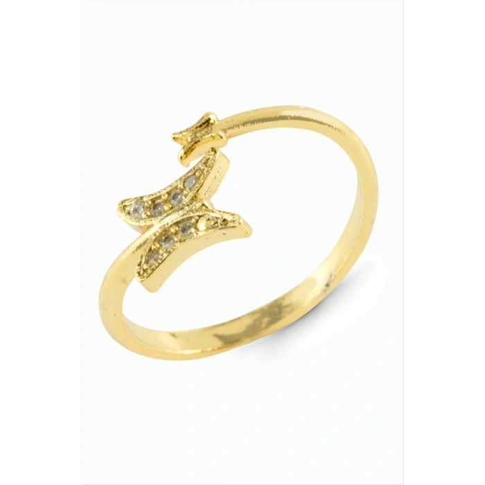 Kelebek Zirkon Taşlı Metal Yüzük